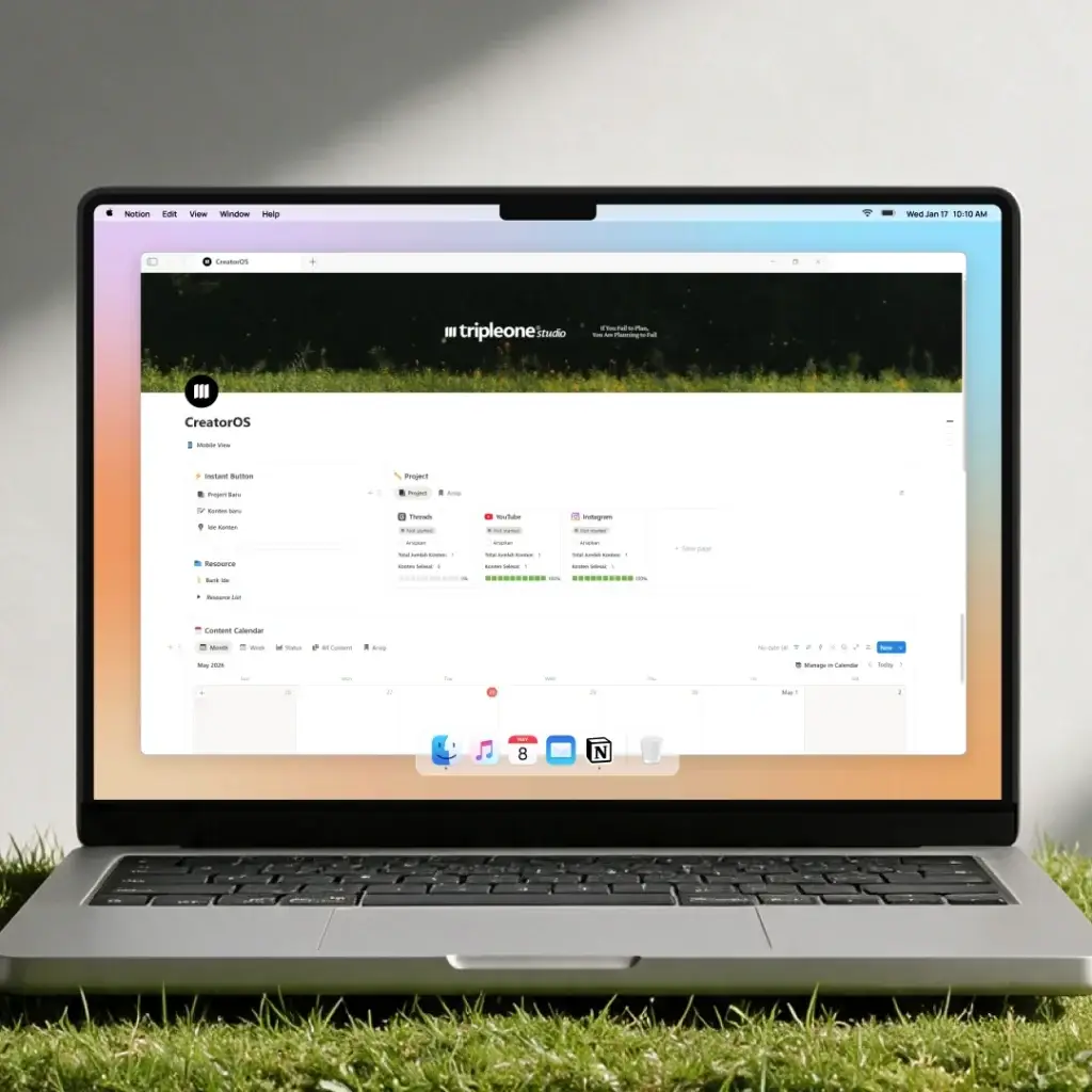 CreatorOS terbuka di laptop